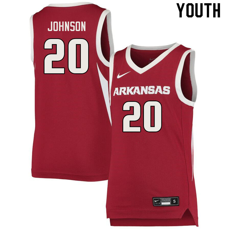 Youth #20 Kamani Johnson Arkansas Razorbacks College Basketball Jerseys Sale-Cardinal - Click Image to Close